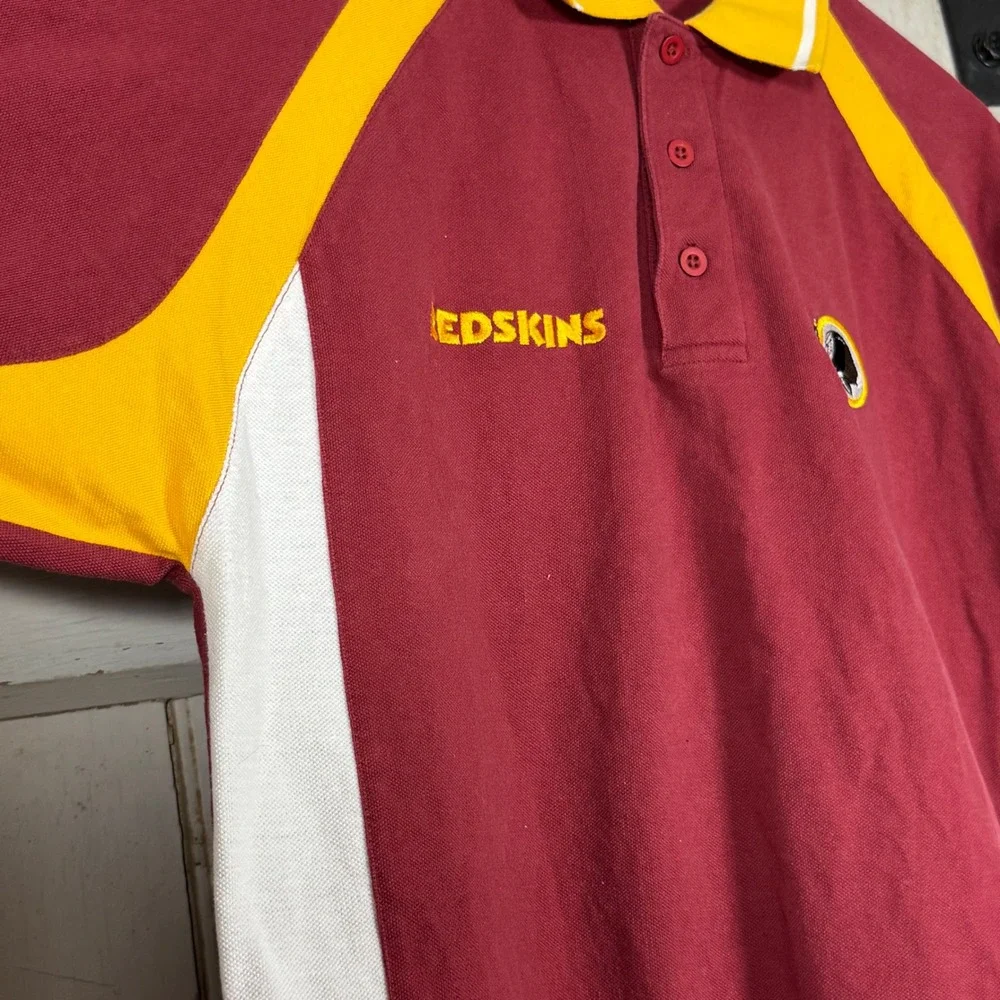 Vintage NFL Washington Redskins Polo Shirt Mens Medium Burgundy Gold Imagewear